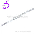 Wholesale micro pave setting 925 silver bracelet rhodium plated rhodium plated